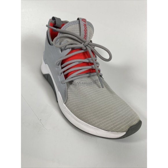 Reebok Mens CN6613 Canvas Low Top Lace Up Fashion Sneakers Size 7 Grey/Neon Red - Picture 9 of 15